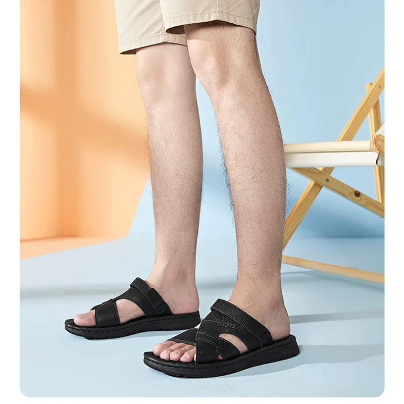 CAMEL модные летние мягкие дышащие уличные мужские сандалии кожаные походные