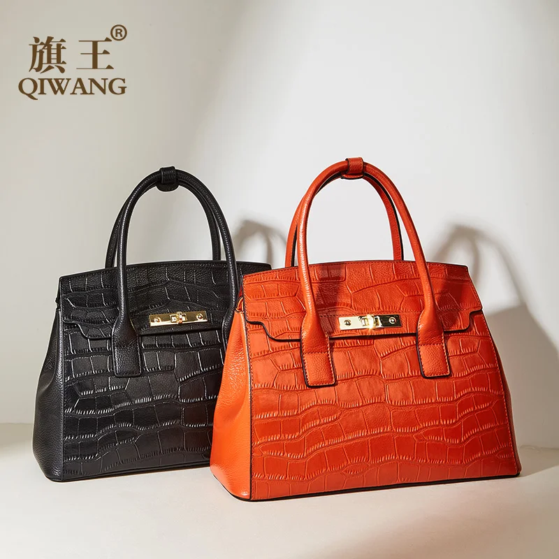 Qiwang, роскошные сумки для женщин, сумка на плечо, натуральная кожа, сумочка, Крокодиловая, дизайнерская, большая, тоут,, для офиса, леди, ручная сумка