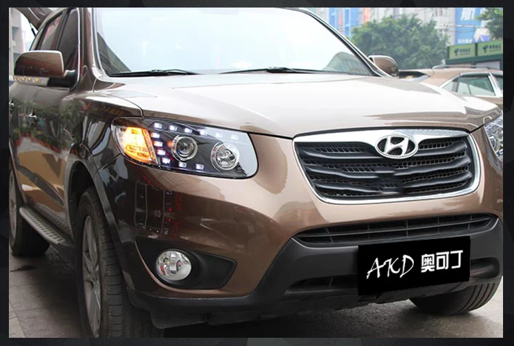 AKD автомобильный Стайлинг для hyundai Santa Fe фары 2006-2012 Santafe светодиодный налобный фонарь светодиодный DRL Биксеноновые линзы Высокий Низкий луч парковка