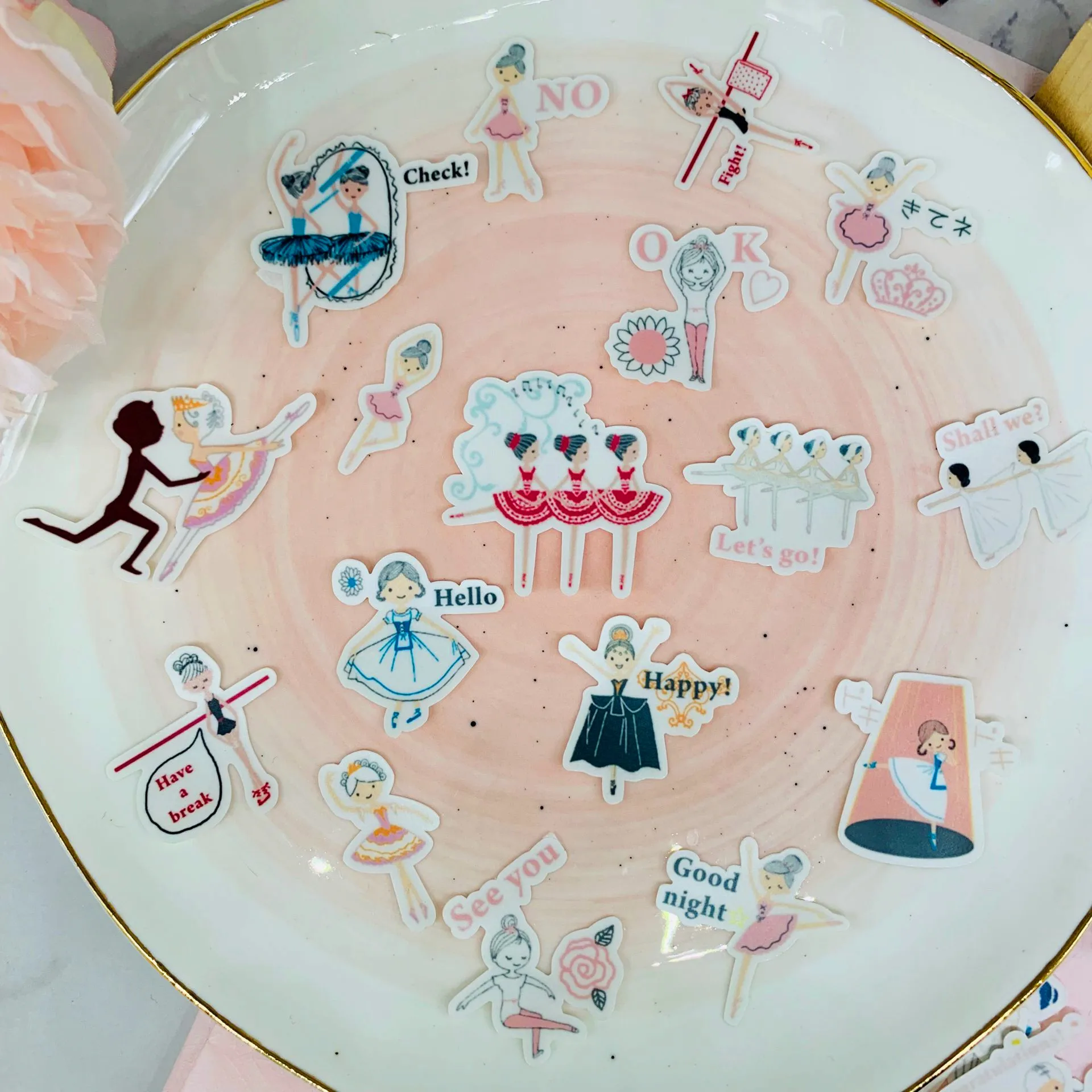 40 pcs Ballet girl clipart stickers decorative DIY handmade photo album | Игрушки и хобби
