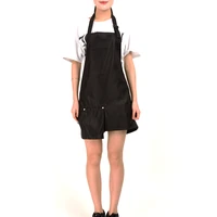 black apron with big pocket simple style hairdressing apron for salon household working cloth antistatic hairdressing hair apron