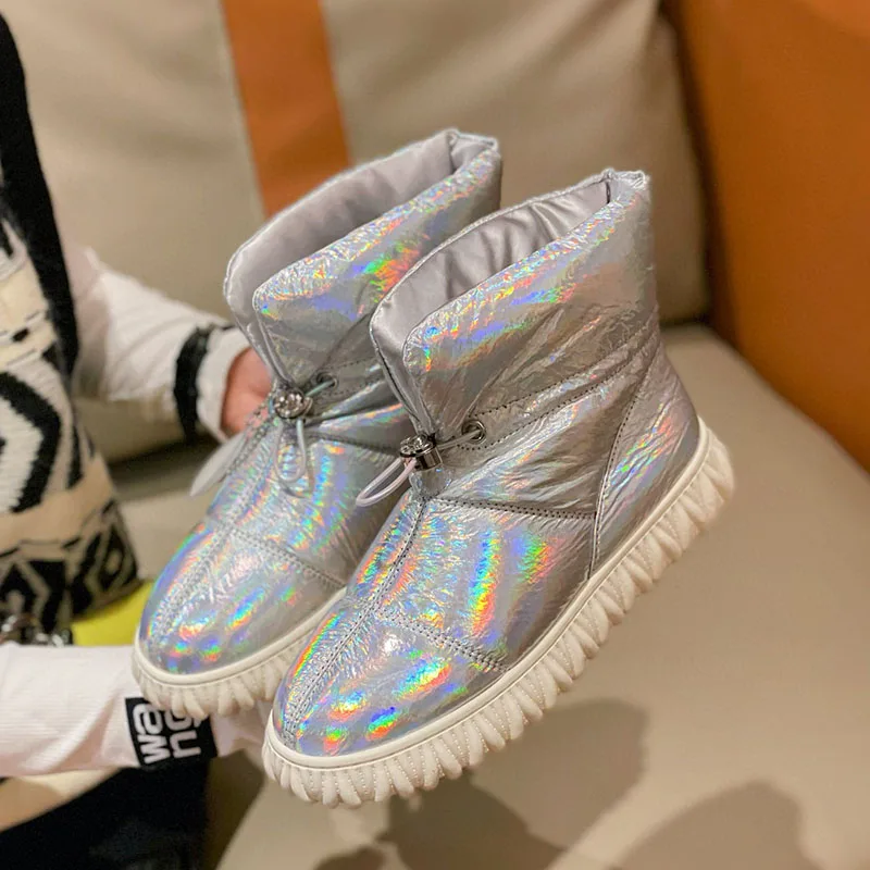 

Женские зимние ботинки на толстой нескользящей подошве, водонепроницаемые ботильоны с резинкой, Универсальные ботинки на плоской подошве, ...