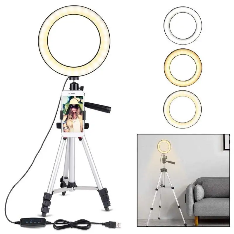 7 9 дюймов Регулируемый USB светодиодный кольцевой светильник для студийного