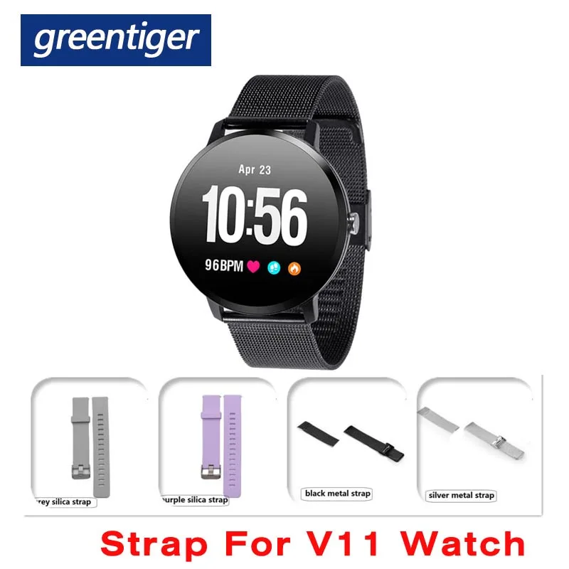 Greentiger V11 и V6, ремешок из кремнезема, металлический ремешок для V11, Смарт-часы, браслет, аксессуары, ремешок для мужчин, wo для мужчин, сменный мужской Т-образный стальной ремешок