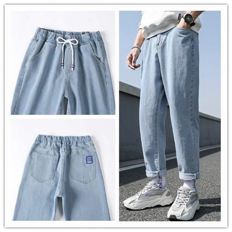 New Loose Men Jeans Men's Pants Simple Design High Quality Fabric Comfortable Design Students Daily Casual Straight Denim Pants