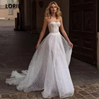 LORIE 2020 Свадебные платья без рукавов в стиле бохо элегантные кружевные свадебные платья ОПП с иллюзией сзади Свадебное платье в винтажном стиле