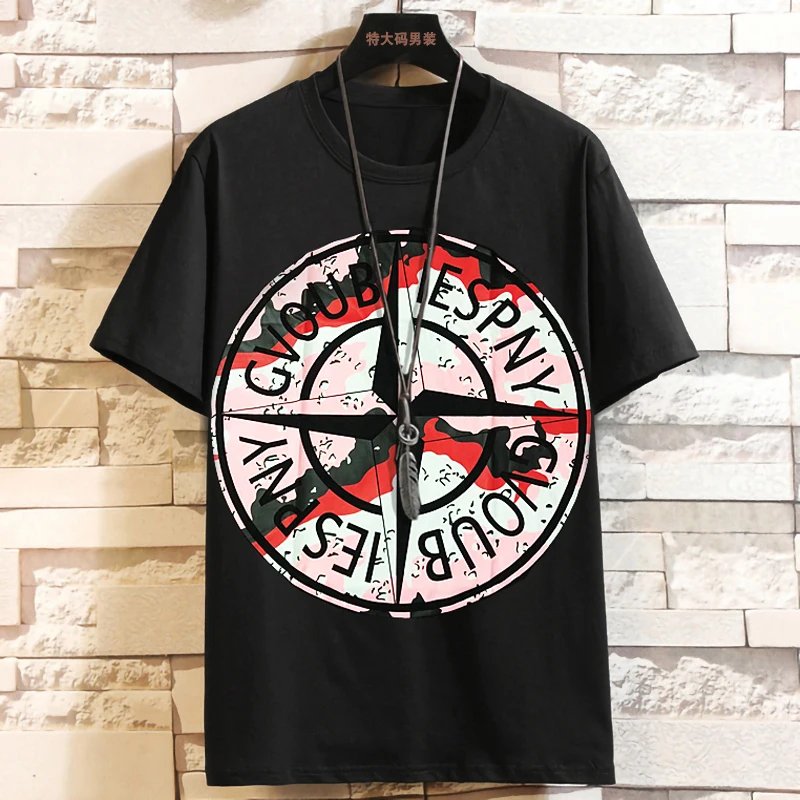 

2XL-9XL 160cm Short Sleeve cotton Men T Shirt Men's Tops Tees o Neck Short Sleeve print T-shirt Casual Summer Tshirt Plus Size