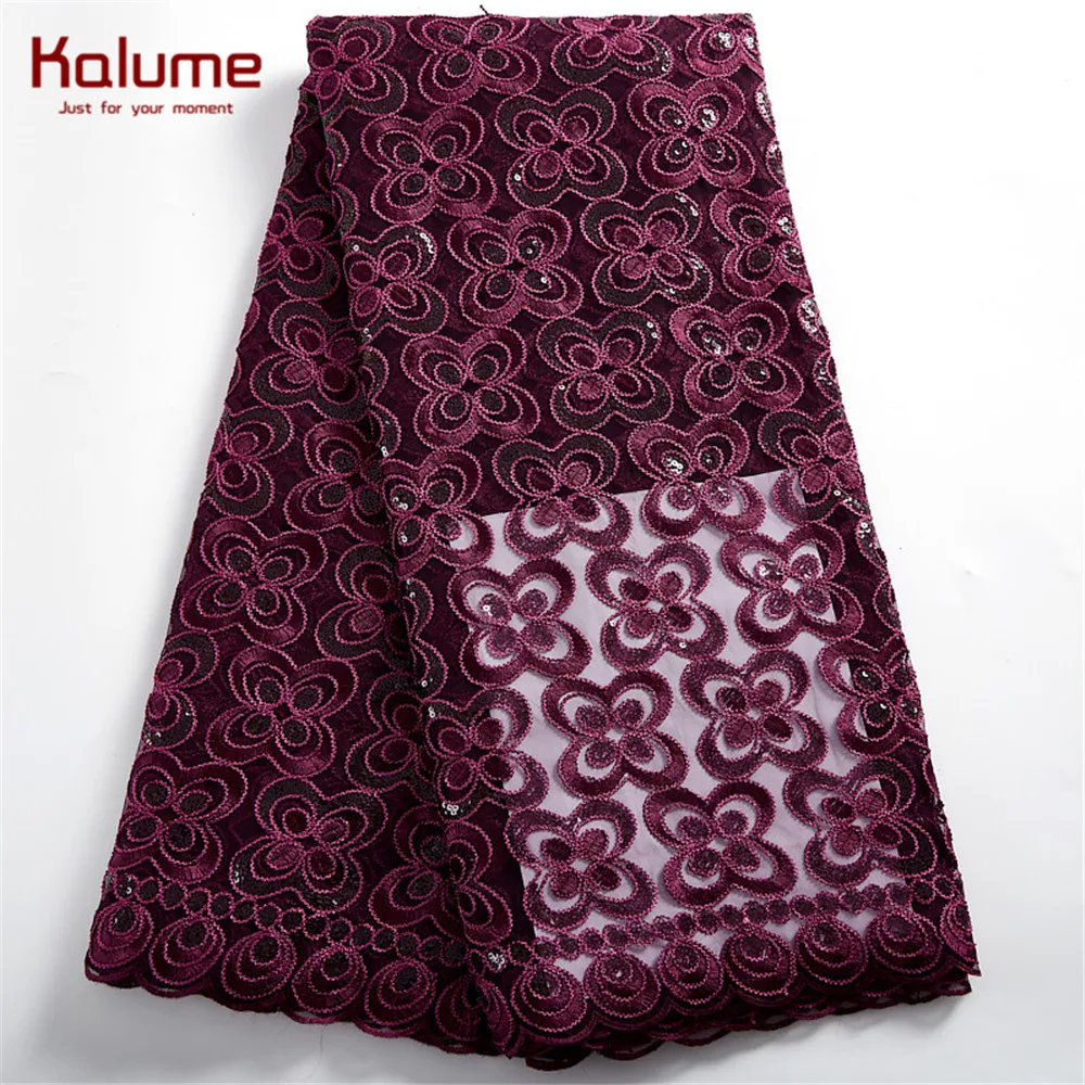 

Kalume African Net Lace Fabric Tissue Brocade Nigerian French Lace Fabric High Quality For Wedding Party Celebration Dress H2465