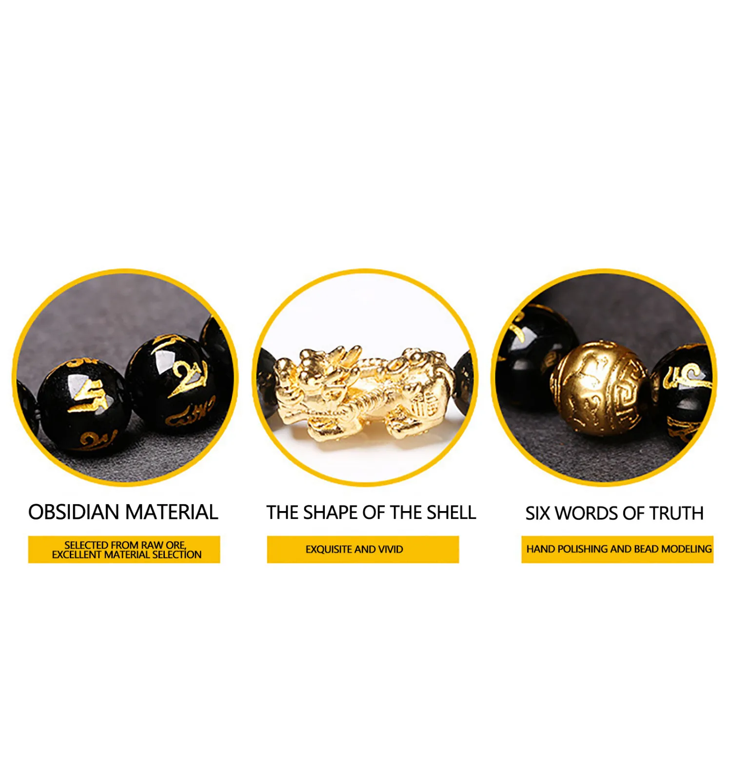 Модный черный обсидиановый браслет Pixiu из натурального камня подвески для женщин