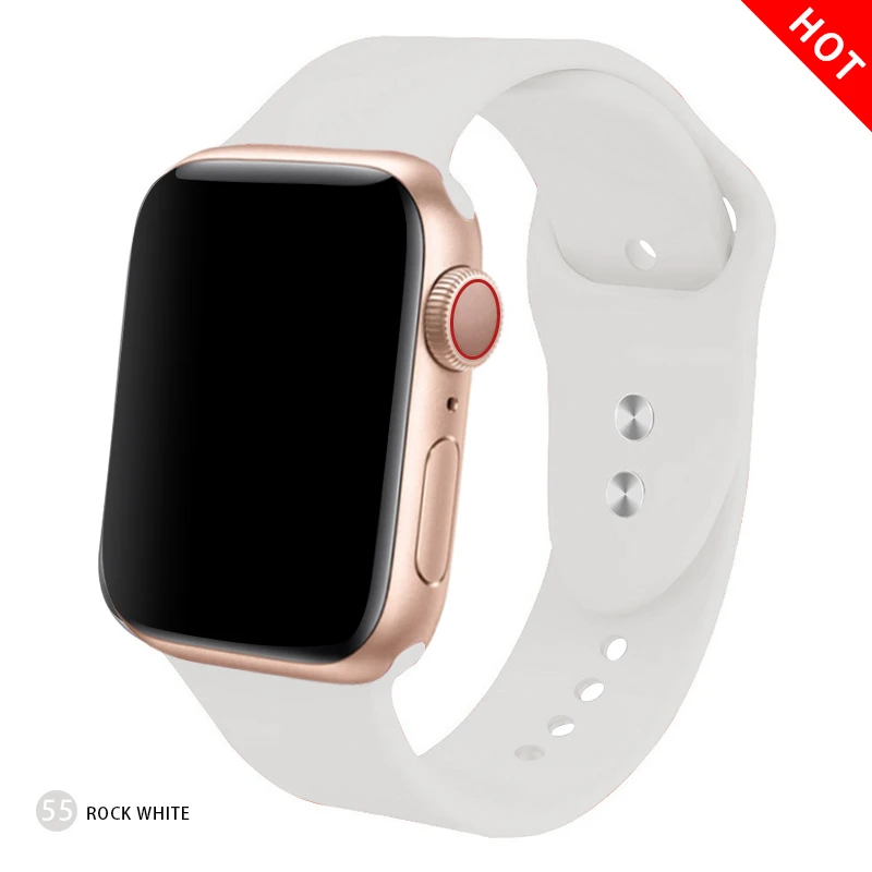 Мягкий силиконовый сменный спортивный ремешок для 38 мм Apple Watch Series1 2 3 4 5 42 мм ремешок для наручных браслетов для iWatch Sports Edition - Цвет ремешка: Rock white