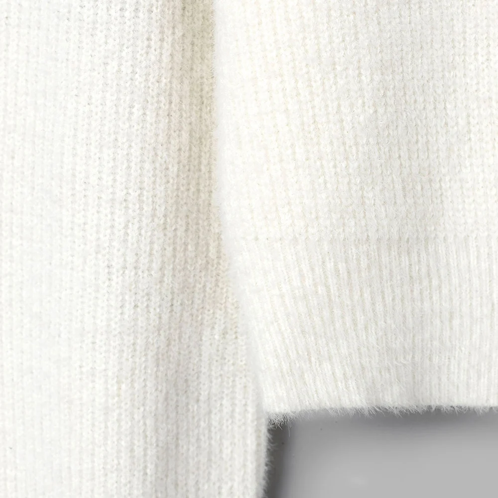 Фото ZAFUL Fuzzy V Neck Fluffy Knit Sweater Autumn Winter Soft Warm Short Women Elastic Knitted Pullovers New Crop Sweaters Женская одежда ZAFUL Fuzzy V Neck Fluffy Knit Sweater Autumn Winter Soft Warm Short Women Elastic Knitted Pullovers New Crop Sweaters Женская одежда