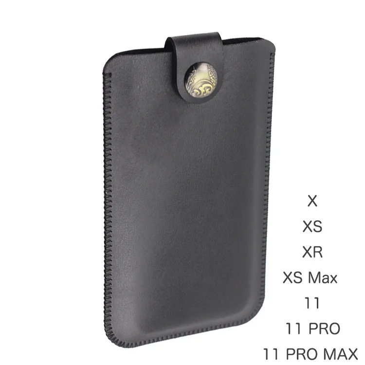 

Fall-proof and All inclusive leather case For iPhone XS Max pouch FOR 11 PRO MAX Vintage brass buckle pouch FOR XR XS X