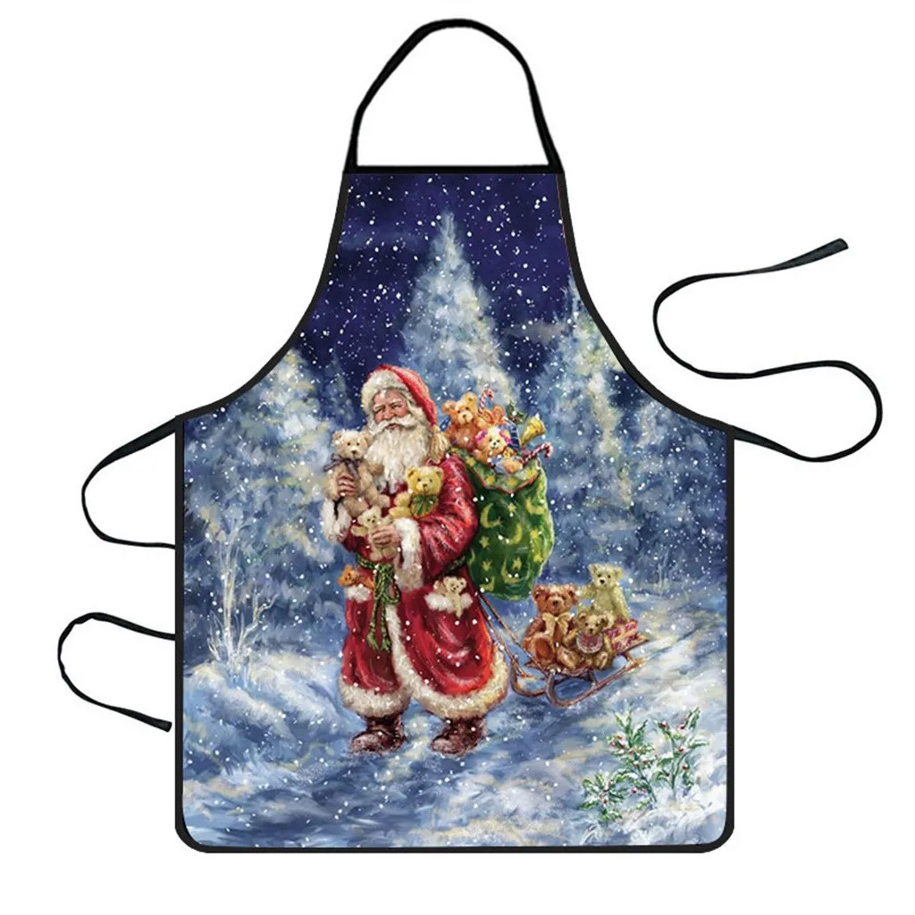 Christmas Decoration Waterproof Apron Kitchen Aprons Dinner Party Apron Woman Pinafore Cooking Baking Party Cleaning Aprons