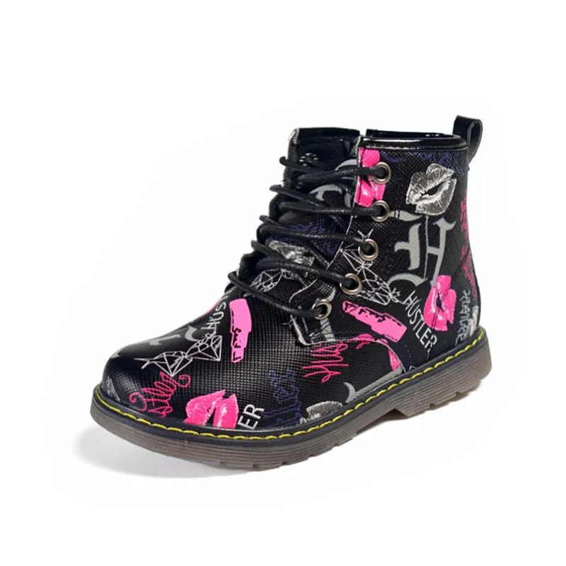 AOGT 2021 осенние детские ботинки для девочек кожаная обувь мартинсы модные