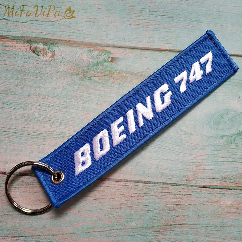 MiFaViPa 1 шт. брелок Боинг 747 новинка модный для телефона черный с вышивкой Синий