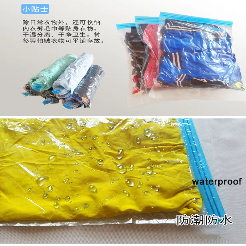 

Vacuum Bag Storage Bag Hand roll Home Organizer Transparent Border Foldable Clothes Organizer Seal Compressed Travel Saving home
