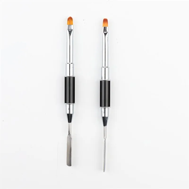 1PC Dual Ended Nail Art Acrylic UV Gel Extension Builder Flower Painting Pen Brush Remover Spatula Stick Manicure Tool - купить по