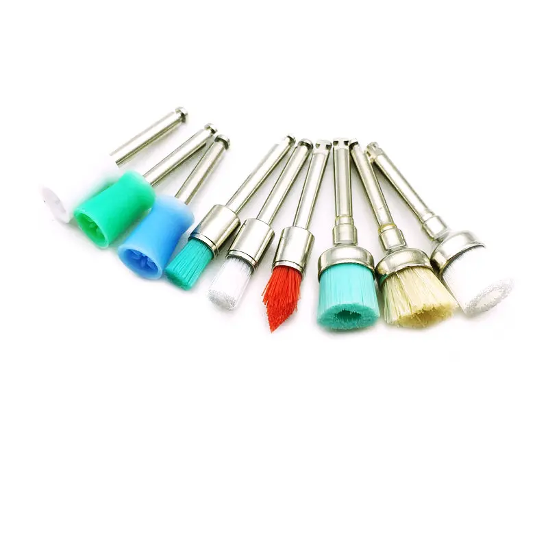 100 шт. набор для полировки зубов устройство прорезиненная нейлоновая щетина