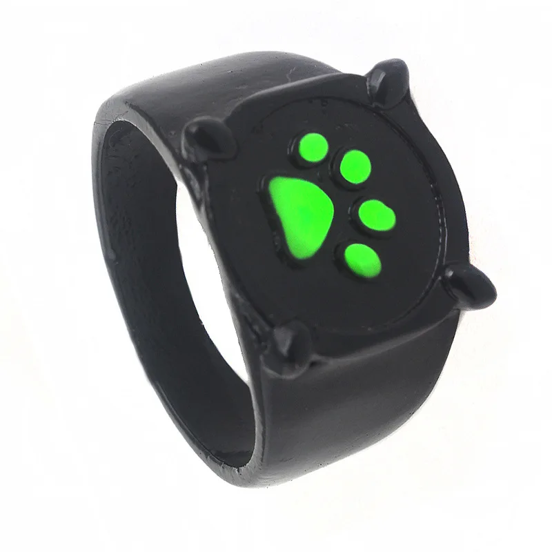 

Lovely Ladybug Cat Cartoon Noir Green Pawprint Ring Fashion Black Rings for Men and Women Party Jewelry Birthday Christmas Gift