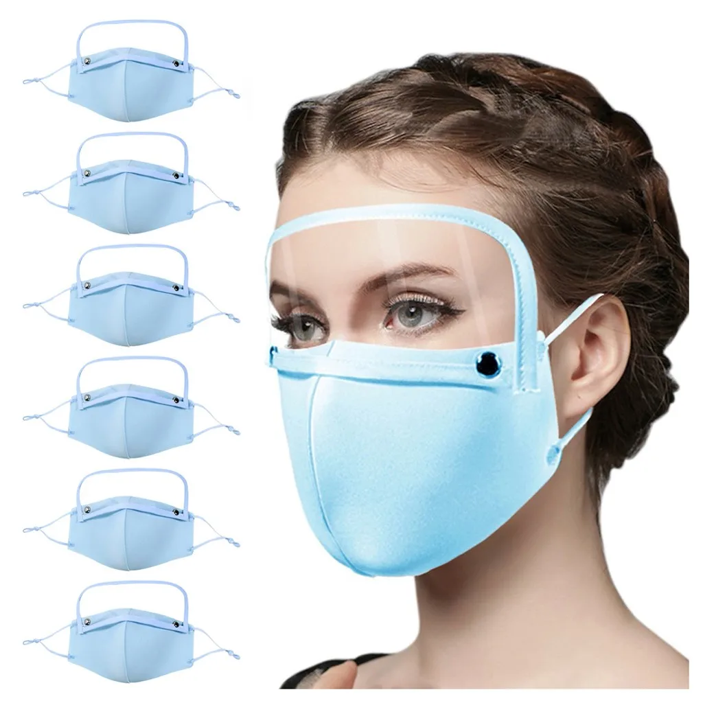 

6PCS Adult Cotton Face Mask Dustproof Reusable Protect With Detachable Eyes Shield face shield Masque maseczki ochronne