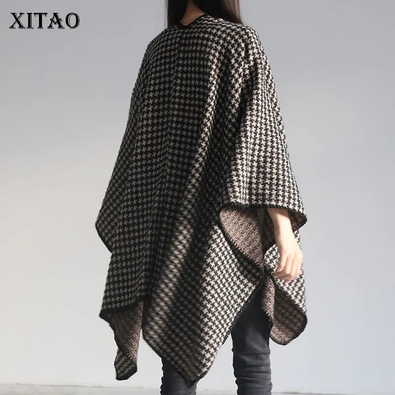 

XITAO Spring Autumn New Women Big Scarf Wrap Fashion Lattice Pattern Simplicity Temperament Loose Large Size All-match WMD2654