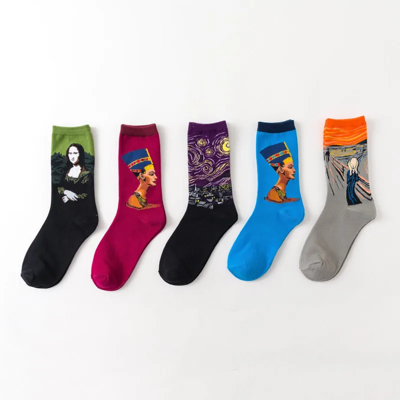 Носки Happy Van Gogh мужские модные масляные ретро коллекция художественные носки