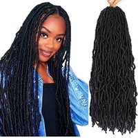 18 inch curly dreadlocks faux locs hair synthetic extened nu soft nu locs crochet braids hair crochet hair african roots