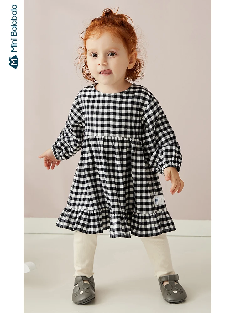 Minibalabala/платье для малышей коллекция 2019 года Новое Осеннее детское платье