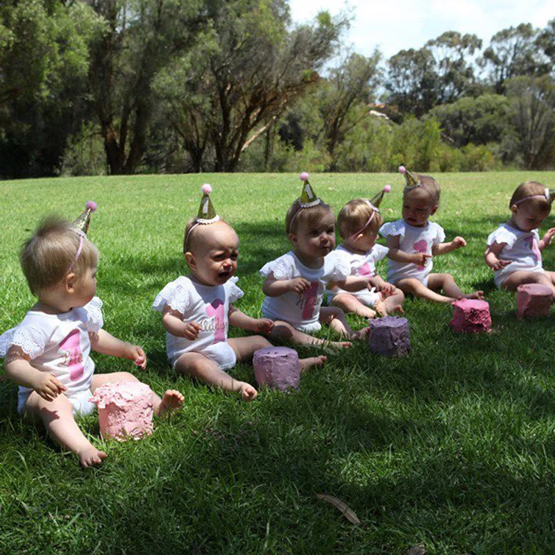 

MEIDDING 1 2 3 Kids birth day party hats With flower garland 1st Headband crown Boys girls birthday party decoration Baby shower