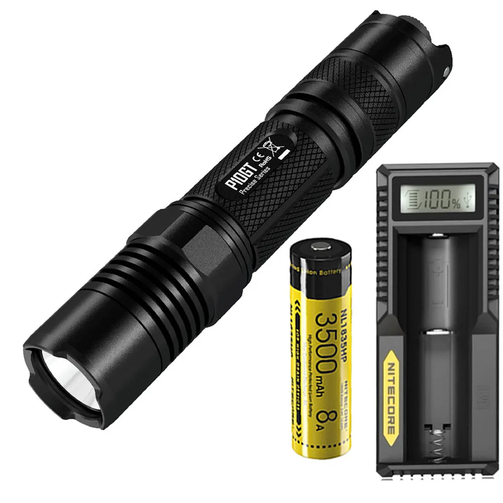 P10GT NL1835 HP UM10 NITECORE P10GT тактический фонарь XM-L2 T6 Светодиодный max 900 люмен луч расстоянии 286 метров уличный фонарик ручной фонарь - Испускаемый цвет: P10GT NL1835 HP UM10