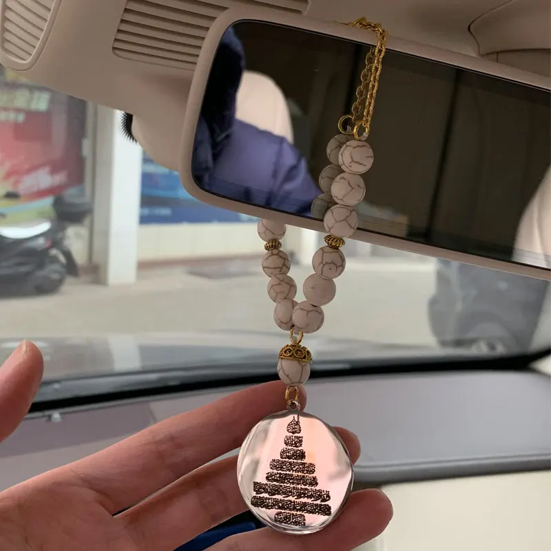 

ISLMA muslim prayer duaa Car Rear View Mirror stainless steel Car Pendant Hanging