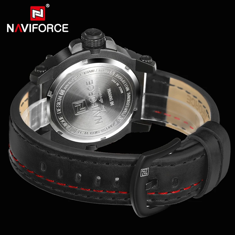 Часы наручные NAVIFORCE Мужские кварцевые спортивные Роскошные водонепроницаемые в
