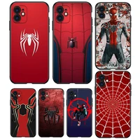 marvel spider man for apple iphone 13 12 11 mini 8 7 6s 6 xs xr x 5 5s se 2020 pro max plus black soft phone case