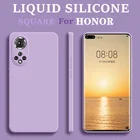 Оригинальный квадратный жидкий силиконовый чехол для Huawei Honor 50 SE 30 PLAY 4 Pro 20 10 Lite 10i 20i 8X 9X 9A V10 V20 V30 V40, мягкий чехол