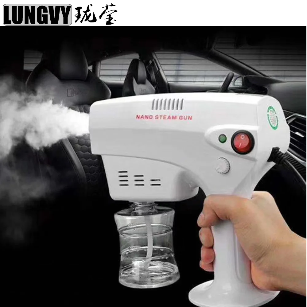 

1200W 300ml Household Disinfection Smoke Spray Gun Fogger Sprayer Machine Blue Light Nano Steam Fog Spray Gun