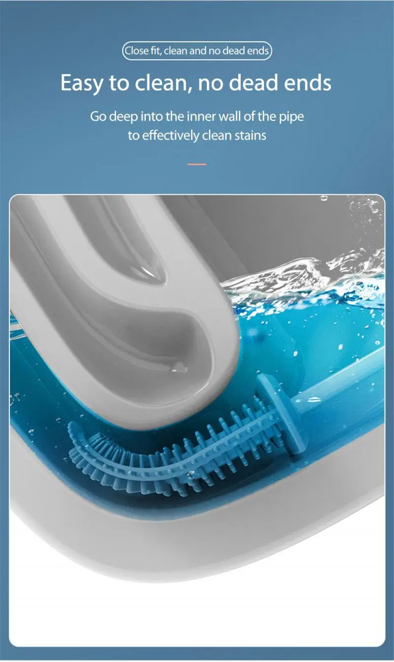 

Wall Mount Toilet Brush Set Long Handle Bathroom Soft Brush And Holder With Lid Thoroughly Clean Any Corner Lightweight Durable