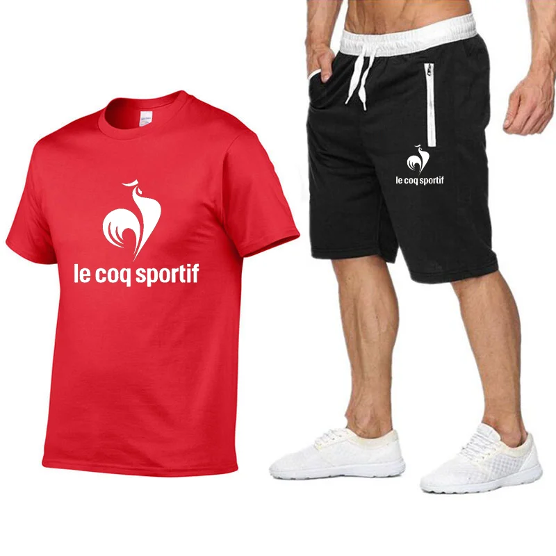 

2020 Men Casual Set Fashion 2 PCS Sweat Suit Striped Short Sleeve T-shirt Shorts Sets Male Sportswear Tracksuit Summer Sportsuit
