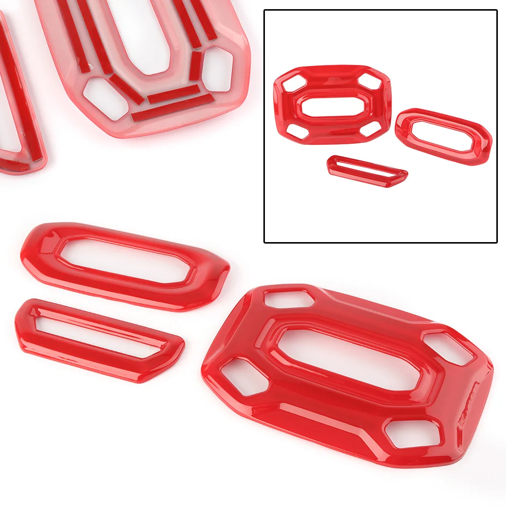 

Auto Front Rear Central Roof Reading Light Cover Panel Trim For 2018 Jeep Wrangler JL Silver Carbon Pattern Red ABS