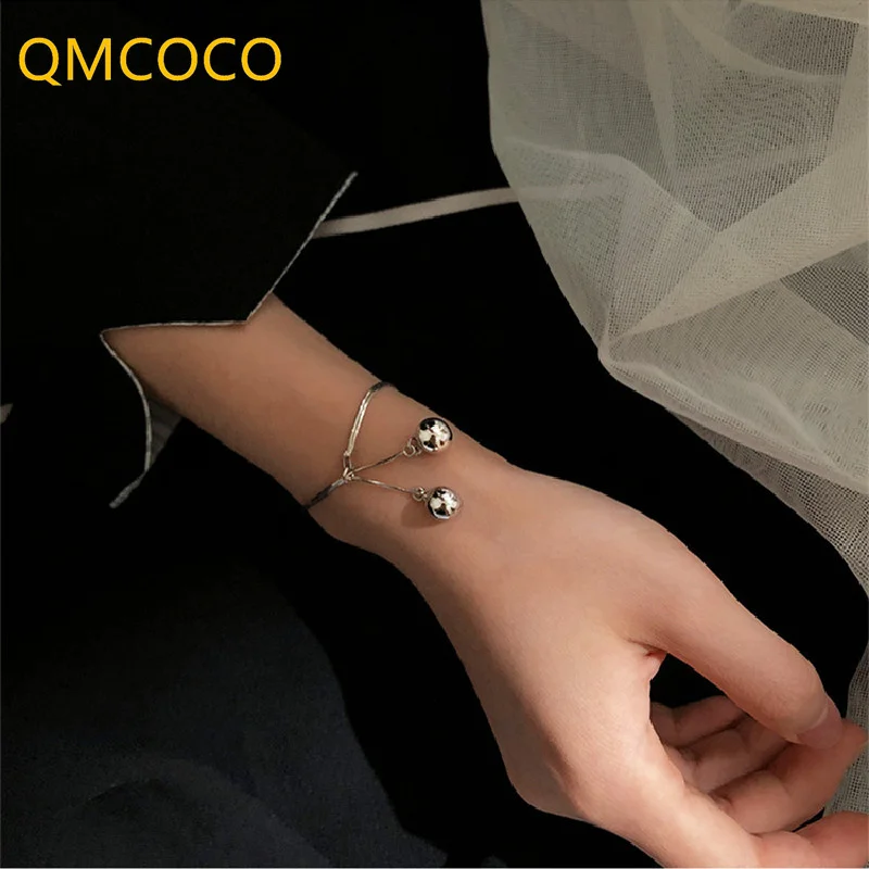 

QMCOCO 925 серебряные браслеты для женщин Летний Новый Стиль Тренд элегантный креативный Двухслойный дизайн колокольчики кисточки ювелирные и...