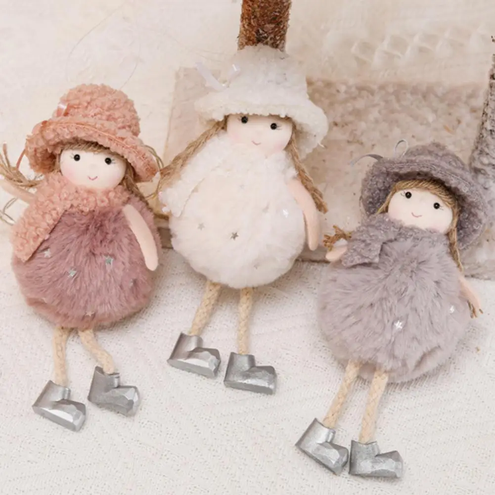 

Подвесное украшение, милая портативная ткань, бант для рождественской елки, пятиконечная кукла для девочек, игрушка, подвеска для детей