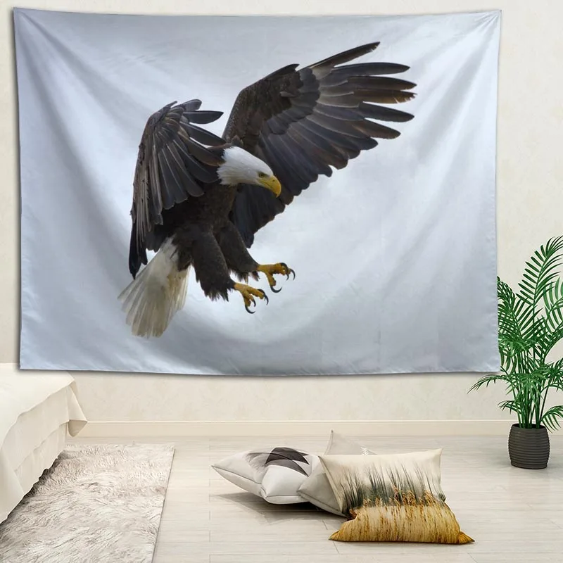 Hot Sale Custom High Quality Eagle Wall Hanging HD Landscape 3D Printing Digital Home Decoration Tapestry |