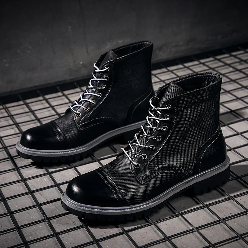 Мужские зимние ботинки новинка 2019 теплые из натуральной кожи в британском стиле