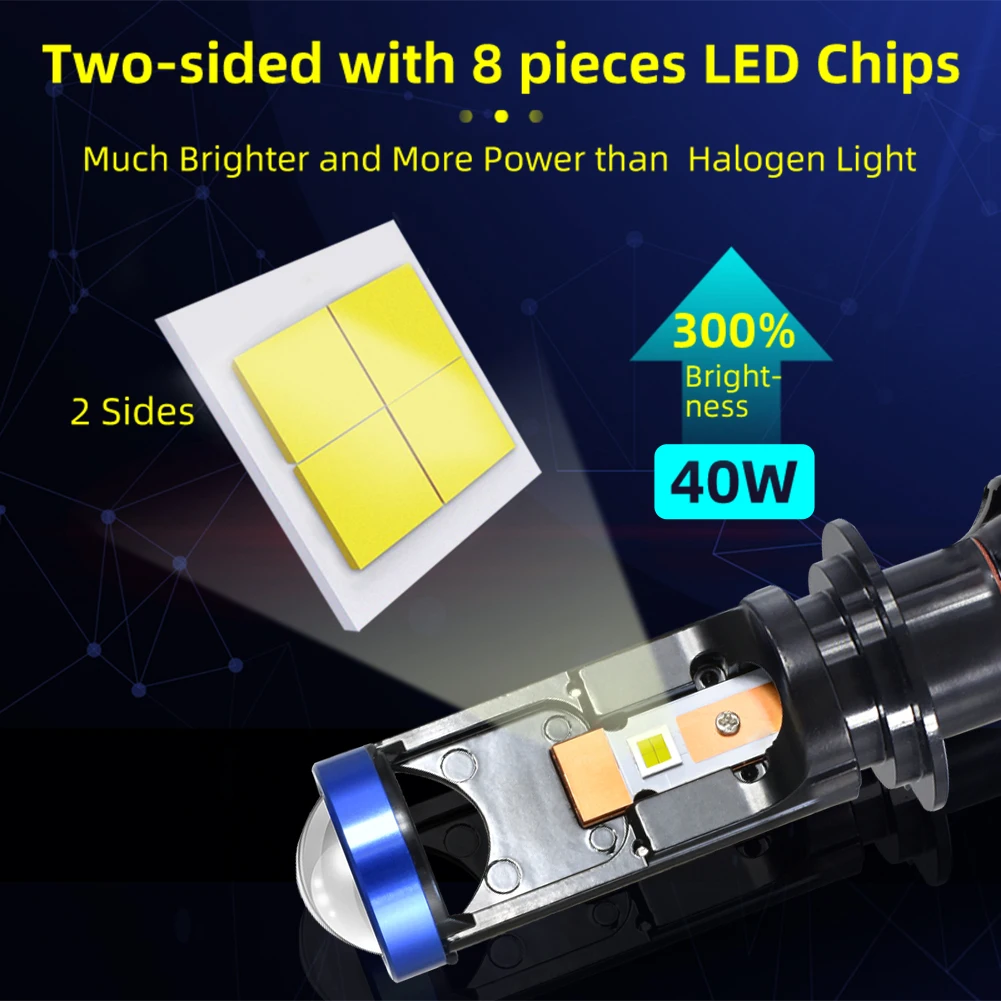 1 пара Автомобильные светодиодные лампы H7 36 Вт 6000 лм 3500K/K|Передние LED-фары для авто|