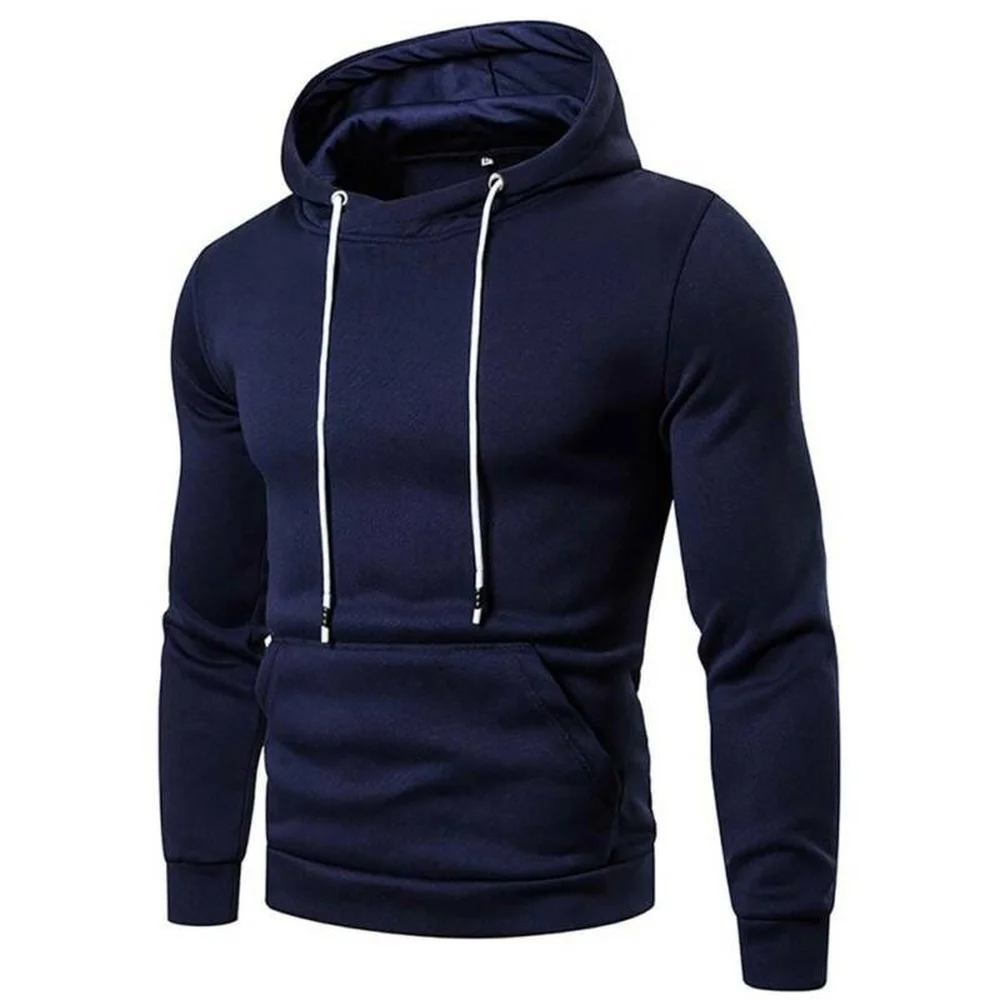 

Men Plain Long Sleeve Pocket Hoodie Casual Warm Sweatshirt Sports Pullover Tops
