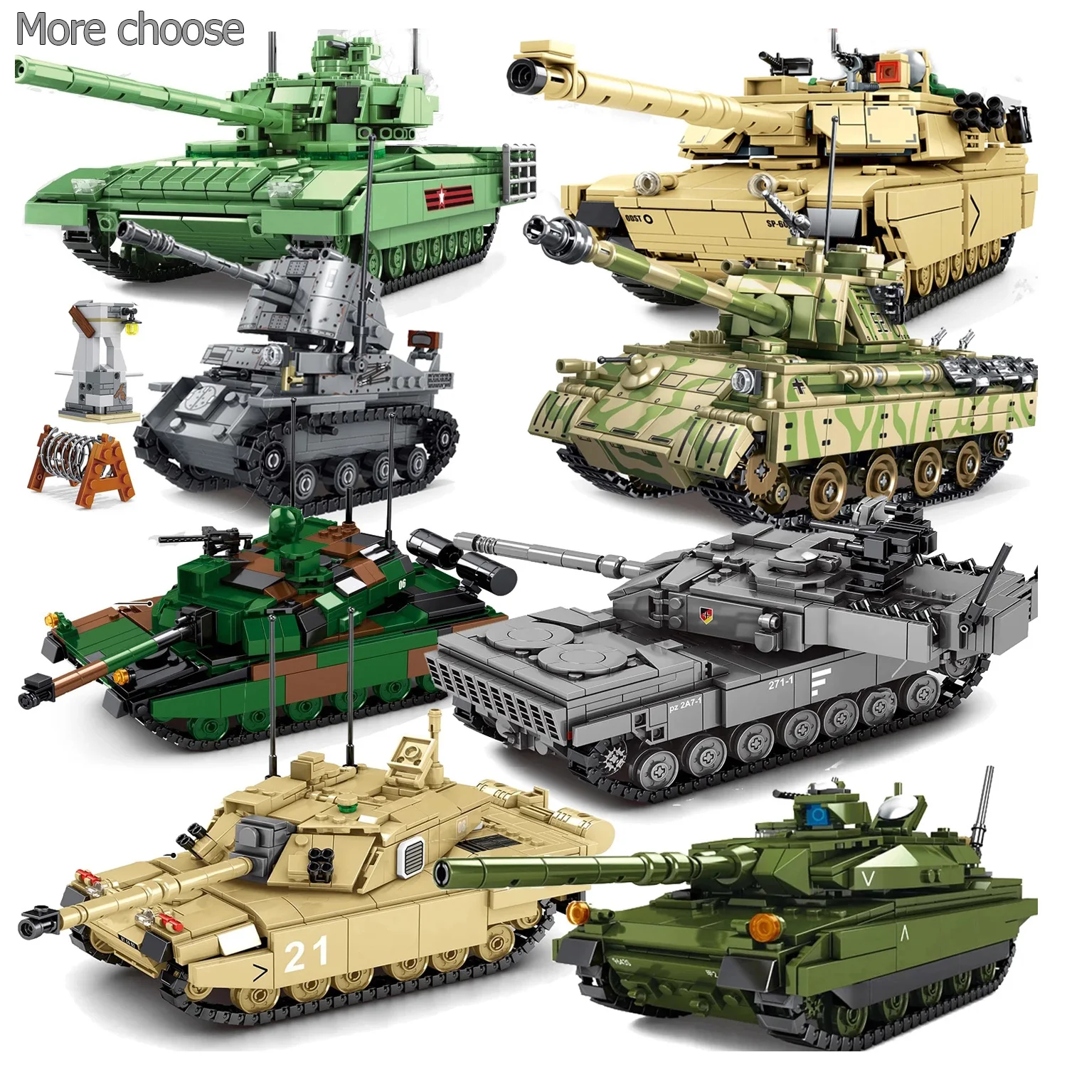 Военная Униформа M1A2 T-14 Леопард 2A7 + Главный боевой танк строительные блоки WW2 с