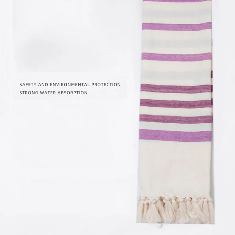 Хлопковое банное полотенце в тонкую полоску большого размера турецкое с