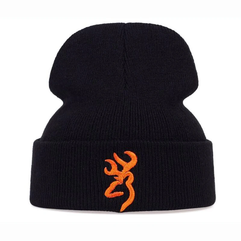 

New BROWNING Embroidery Knitted Beanie Hat For Autumn Winter Men Women Fashion Warm Beanies Hip Hop Cap For Ski Outdoor 2020
