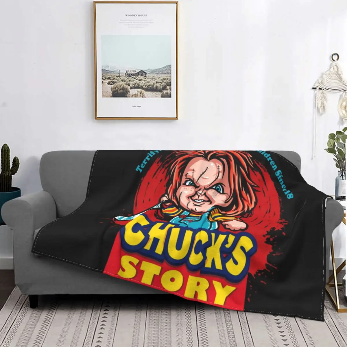 

Chuck's Story-Manta de lana de franela gruesa para niños, para el hogar y peluda colcha, sofá, dormitorio, ropa de cama, de invi