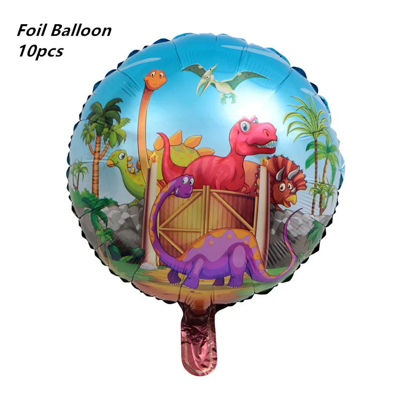 10pcs balloon Вечерние товары, 1 шт., для детей, динозавр, милый динозавр, тема, украшение, головной убор для дня рождения, герой, шляпа с эластичной лентой - Цвет: 10pcs balloon