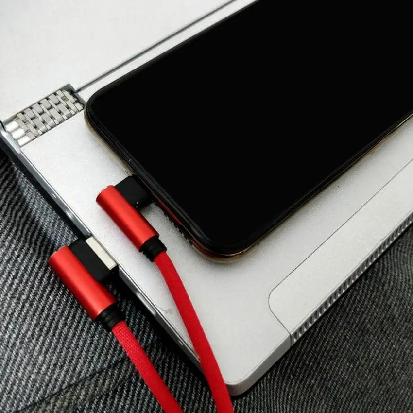 Короткий кабель для быстрой зарядки USB Type-C 25 см угол 90 градусов передачи данных